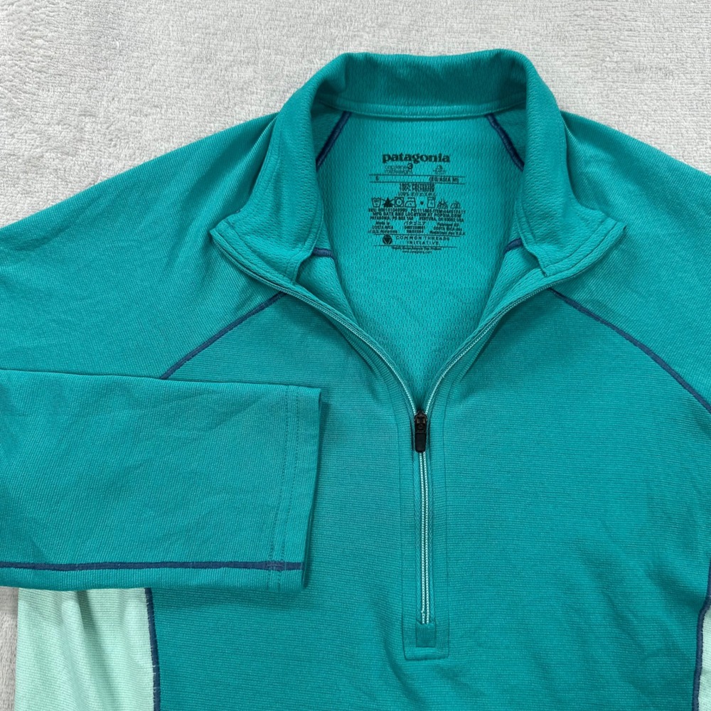 Patagonia Capilene 3 Base Layer Women S Teal 1/4 Zip Polartec Midweight Pullover